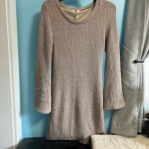 Elegant Tan Knit Dress